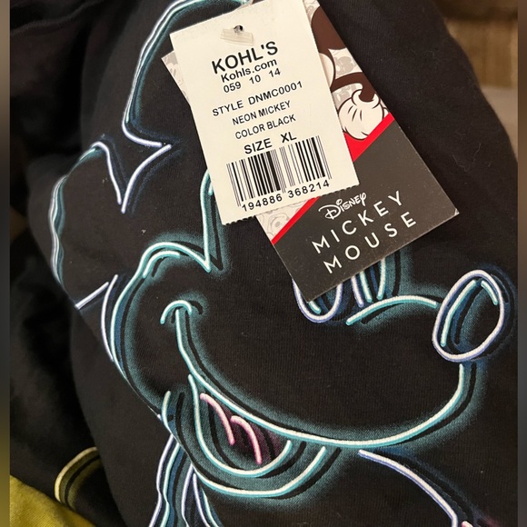 DISNEY Mickey Mouse Neon Outline Unisex Tee - Picture 5 of 6